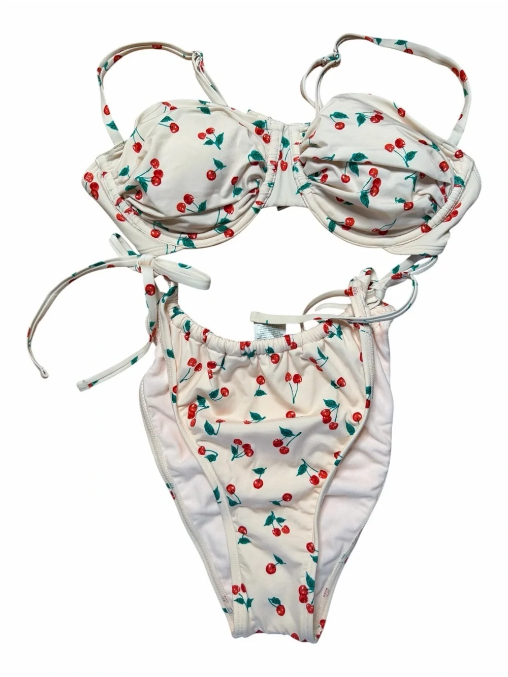93. Wild Fable Cherry Pink Swim Suit Bikini - Top Size L/Bottoms Size XL - NWT